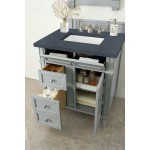 Brittany 30" Single Vanity, Urban Gray, w/ 3 CM Charcoal Soapstone Quartz Top