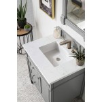 Brittany 30" Single Vanity, Urban Gray, w/ 3 CM Eternal Jasmine Pearl Quartz Top