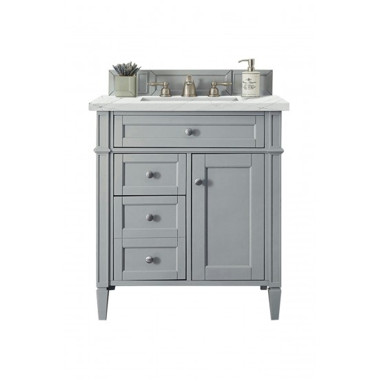 Brittany 30" Single Vanity, Urban Gray, w/ 3 CM Ethereal Noctis Quartz Top