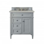 Brittany 30" Single Vanity, Urban Gray, w/ 3 CM Eternal Serena Quartz Top