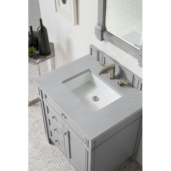 Brittany 30" Single Vanity, Urban Gray, w/ 3 CM Eternal Serena Quartz Top