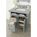 Brittany 30" Single Vanity, Urban Gray, w/ 3 CM Eternal Serena Quartz Top