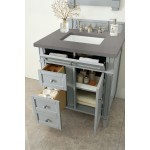 Brittany 30" Single Vanity, Urban Gray, w/ 3 CM Grey Expo Quartz Top