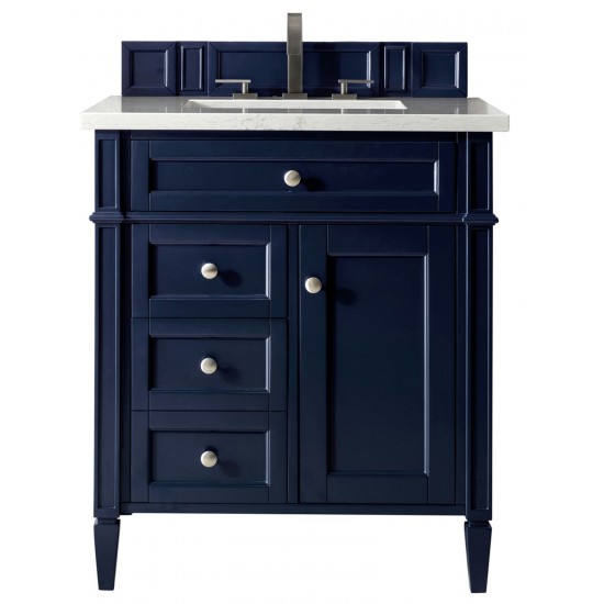 Brittany 30" Single Vanity, Victory Blue w/ 3 CM Arctic Fall Solid Surface Top