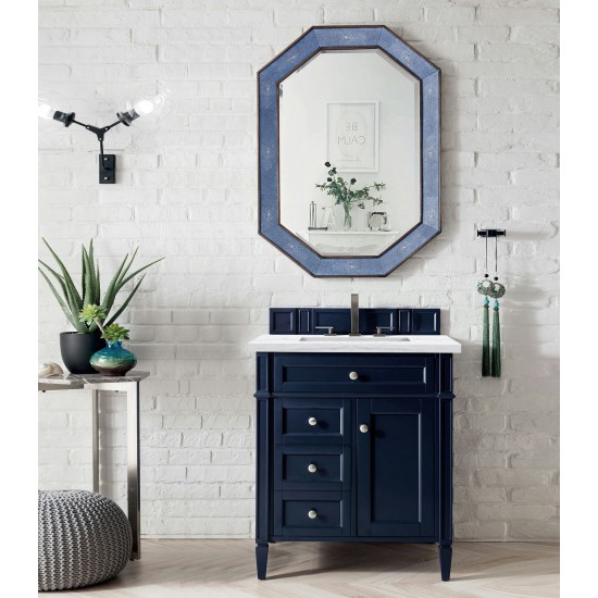 Brittany 30" Single Vanity, Victory Blue w/ 3 CM Arctic Fall Solid Surface Top