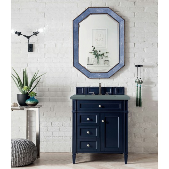 Brittany 30" Single Vanity, Victory Blue w/ 3 CM Cala Blue Quartz Top