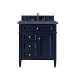 Brittany 30" Single Vanity, Victory Blue w/ 3 CM Charcoal Soapstone Quartz Top