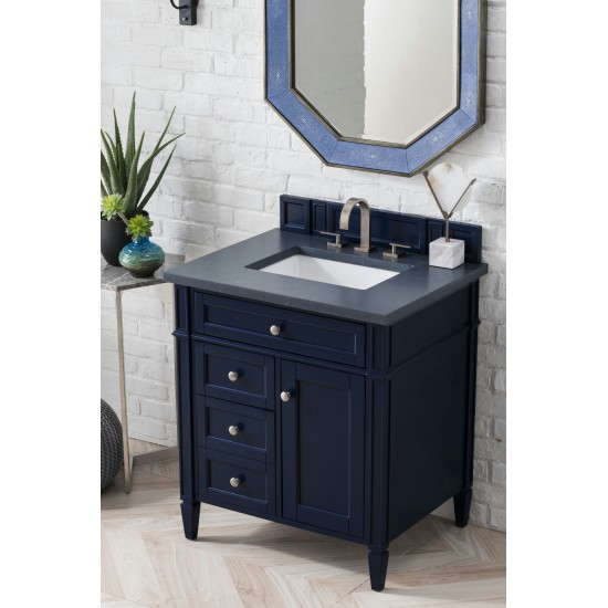 Brittany 30" Single Vanity, Victory Blue w/ 3 CM Charcoal Soapstone Quartz Top