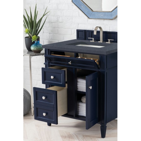 Brittany 30" Single Vanity, Victory Blue w/ 3 CM Charcoal Soapstone Quartz Top