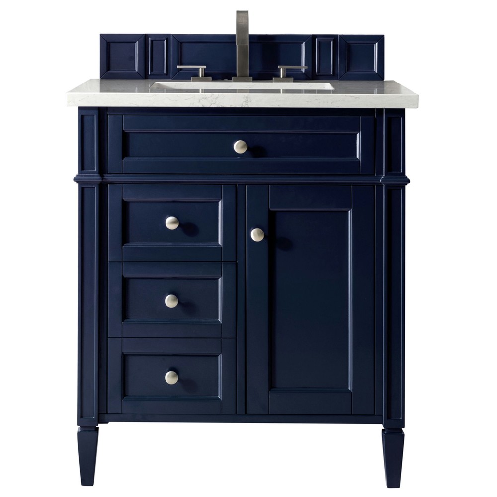 Brittany 30" Single Vanity Victory Blue w/ 3 CM Eternal Jasmine Pearl Quartz Top