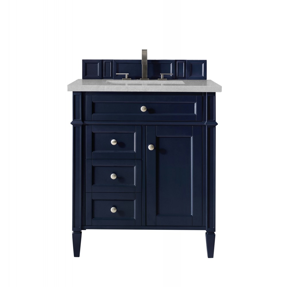 Brittany 30" Single Vanity, Victory Blue w/ 3 CM Eternal Serena Quartz Top