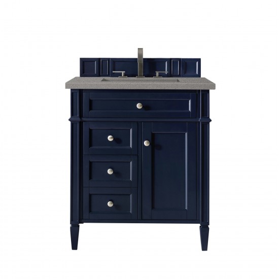 Brittany 30" Single Vanity, Victory Blue w/ 3 CM Grey Expo Quartz Top