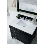 Brittany 36" Black Onyx Single Vanity w/ 3 CM Arctic Fall Solid Surface Top