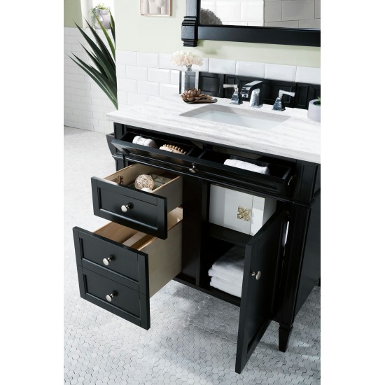 Brittany 36" Black Onyx Single Vanity w/ 3 CM Arctic Fall Solid Surface Top