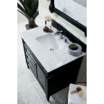 Brittany 36" Black Onyx Single Vanity w/ 3 CM Carrara Marble Top