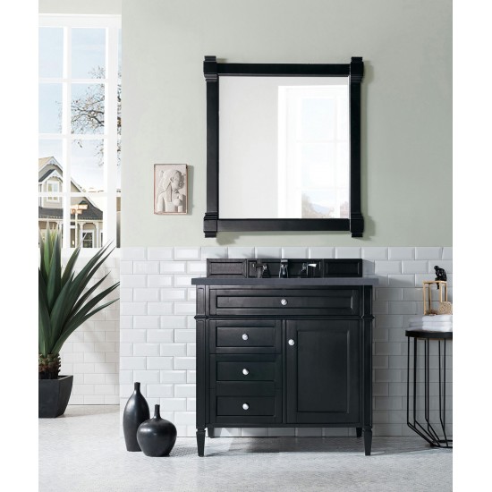 Brittany 36" Black Onyx Single Vanity w/ 3 CM Charcoal Soapstone Quartz Top