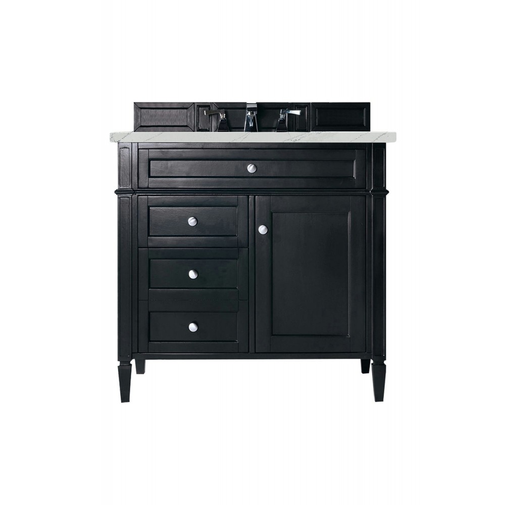 Brittany 36" Black Onyx Single Vanity w/ 3 CM Ethereal Noctis Quartz Top Brittany 36" Black Onyx Single Vanity w/ 3 CM Ethereal Noctis Quartz Top