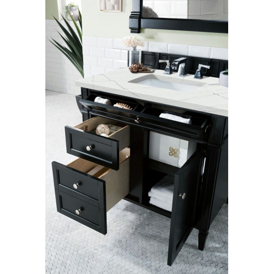 Brittany 36" Black Onyx Single Vanity w/ 3 CM Ethereal Noctis Quartz Top