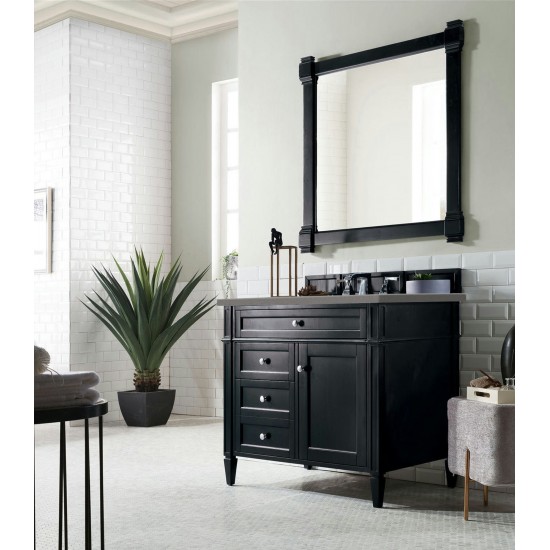 Brittany 36" Black Onyx Single Vanity w/ 3 CM Grey Expo Quartz Top