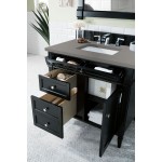 Brittany 36" Black Onyx Single Vanity w/ 3 CM Grey Expo Quartz Top