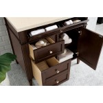 Brittany 36" Burnished Mahogany Single Vanity w/ 3 CM Eternal Marfil Quartz Top