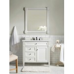 Brittany 36" Bright White Single Vanity w/ 3 CM Arctic Fall Solid Surface Top