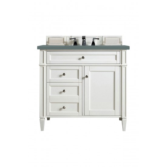 Brittany 36" Bright White Single Vanity w/ 3 CM Cala Blue Quartz Top