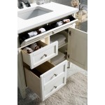Brittany 36" Bright White Single Vanity w/ 3 CM Classic White Quartz Top
