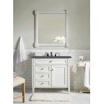 Brittany 36" Bright White Single Vanity w/ 3 CM Charcoal Soapstone Quartz Top