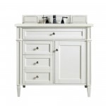 Brittany 36" Bright White Single Vanity w/ 3 CM Eternal Marfil Quartz Top