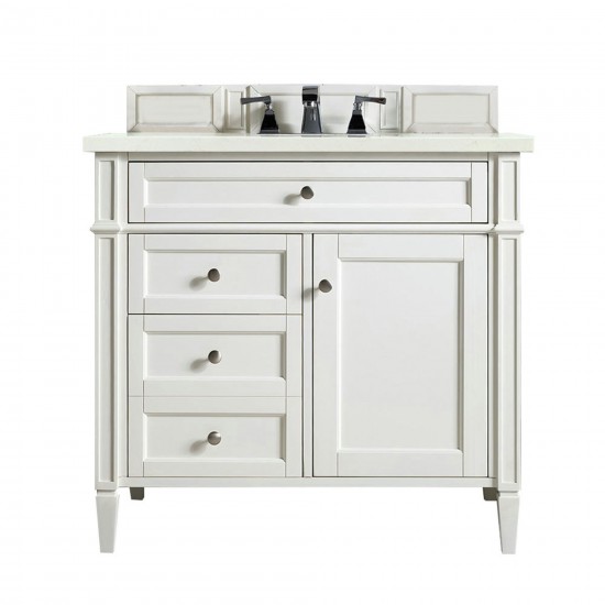 Brittany 36" Bright White Single Vanity w/ 3 CM Eternal Marfil Quartz Top