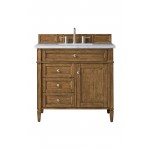 Brittany 36" Saddle Brown Single Vanity w/ 3 CM Arctic Fall Solid Surface Top