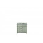 Brittany 36" Sage Green Single Vanity w/ 3 CM Arctic Fall Solid Surface Top