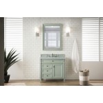 Brittany 36" Sage Green Single Vanity w/ 3 CM Arctic Fall Solid Surface Top