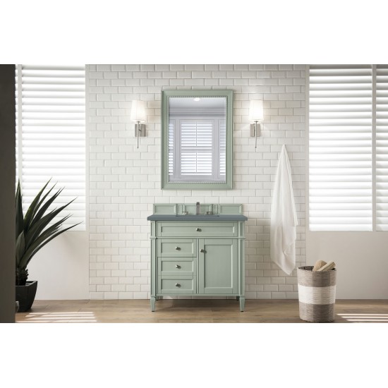 Brittany 36" Sage Green Single Vanity w/ 3 CM Cala Blue Quartz Top