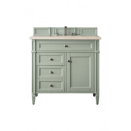 Brittany 36" Sage Green Single Vanity w/ 3 CM Eternal Marfil Quartz Top