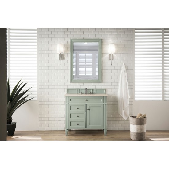 Brittany 36" Sage Green Single Vanity w/ 3 CM Eternal Marfil Quartz Top