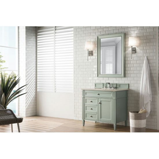 Brittany 36" Sage Green Single Vanity w/ 3 CM Eternal Marfil Quartz Top
