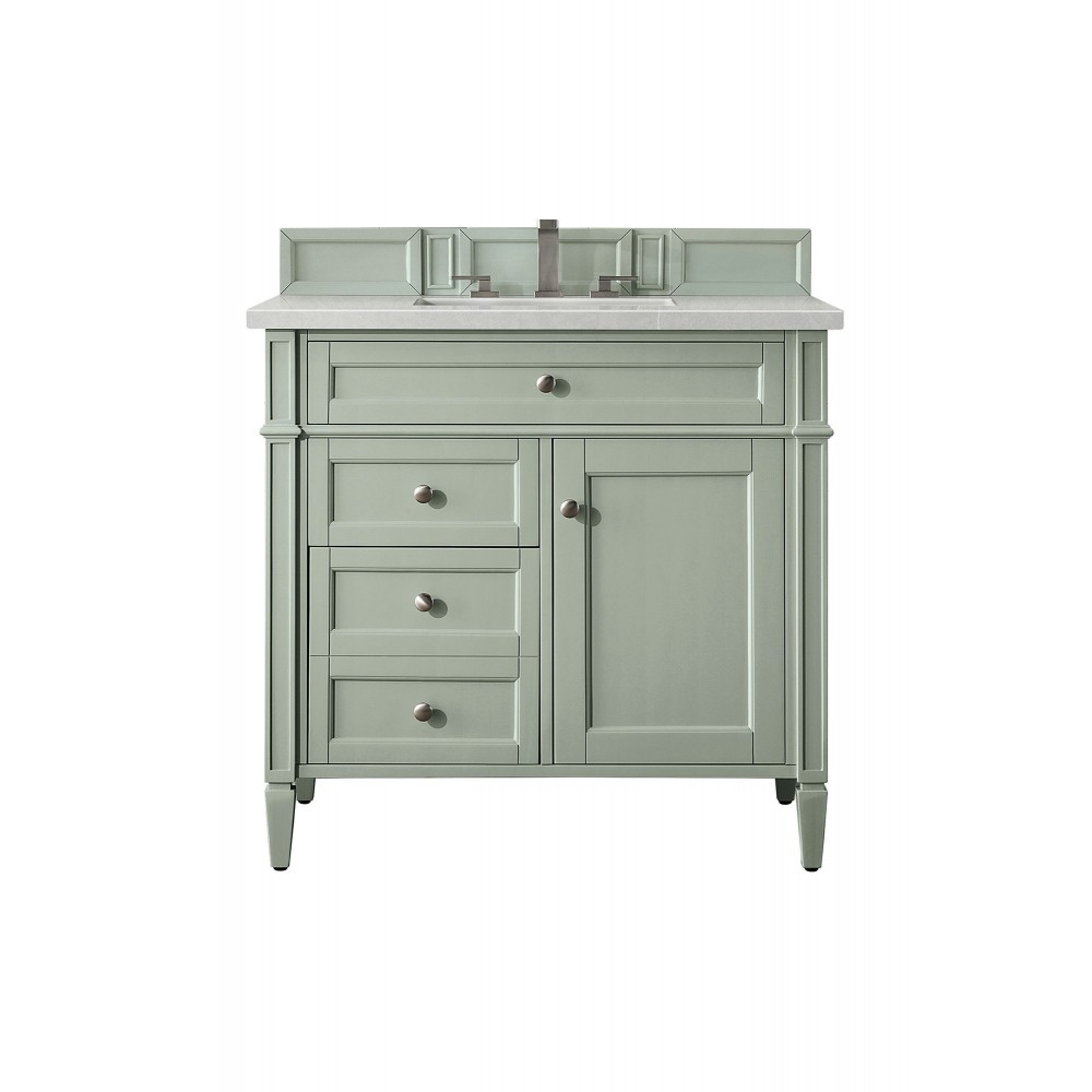 Brittany 36" Sage Green Single Vanity w/ 3 CM Eternal Serena Quartz Top