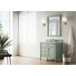 Brittany 36" Sage Green Single Vanity w/ 3 CM Eternal Serena Quartz Top