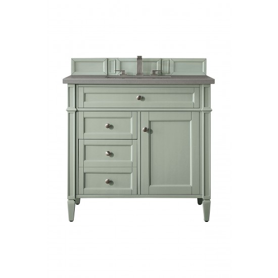 Brittany 36" Sage Green Single Vanity w/ 3 CM Grey Expo Quartz Top