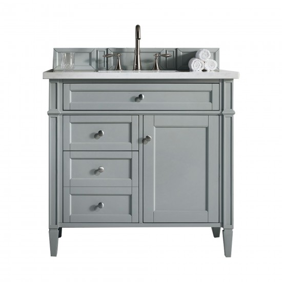 Brittany 36" Urban Gray Single Vanity w/ 3 CM Arctic Fall Solid Surface Top