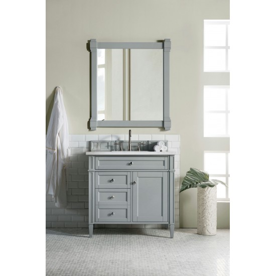 Brittany 36" Urban Gray Single Vanity w/ 3 CM Arctic Fall Solid Surface Top