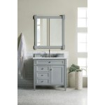 Brittany 36" Urban Gray Single Vanity w/ 3 CM Carrara Marble Top