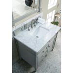 Brittany 36" Urban Gray Single Vanity w/ 3 CM Carrara Marble Top