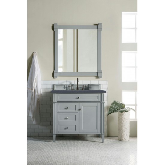 Brittany 36" Urban Gray Single Vanity w/ 3 CM Charcoal Soapstone Quartz Top