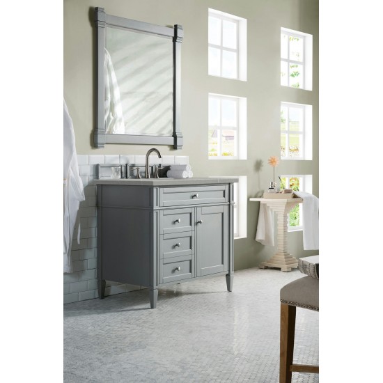 Brittany 36" Urban Gray Single Vanity w/ 3 CM Eternal Serena Quartz Top