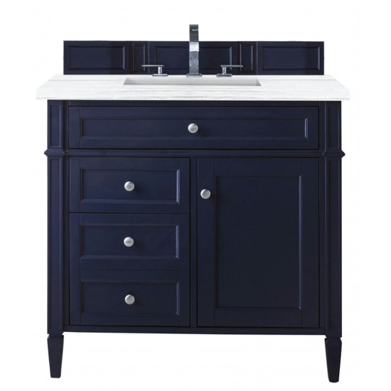 Brittany 36" Victory Blue Single Vanity w/ 3 CM Arctic Fall Solid Surface Top