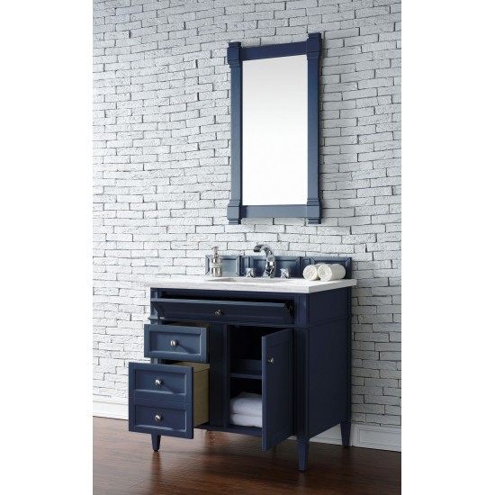 Brittany 36" Victory Blue Single Vanity w/ 3 CM Arctic Fall Solid Surface Top