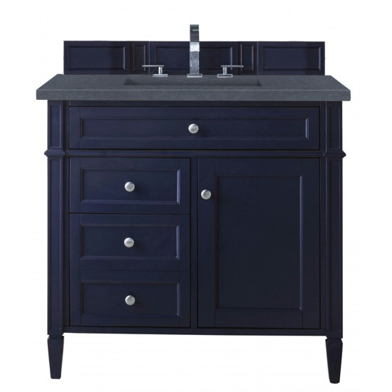 Brittany 36" Victory Blue Single Vanity w/ 3 CM Charcoal Soapstone Quartz Top